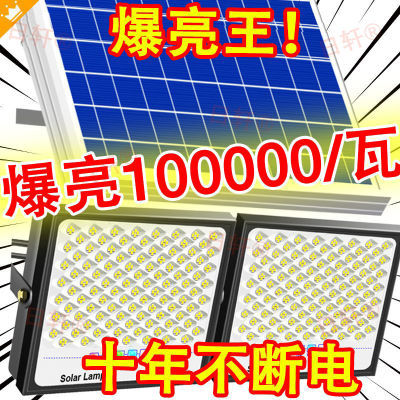 家用大功率一拖二太阳能灯室内外超亮防水路灯乡村照明户外庭院灯