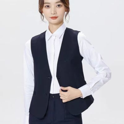 两粒扣西装马甲两粒扣女套装职业装西服马夹上班银行工作服女士优惠商品图片