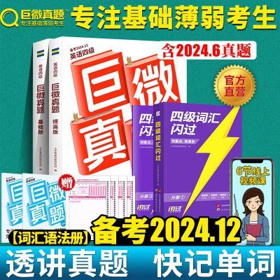 2024巨微英语四级真题逐句精解词汇大学四级考试历年真题试卷精解