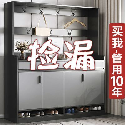 鞋柜鞋架门口进门上档次新款轻奢鞋柜家用结实耐用入户门挂衣组合