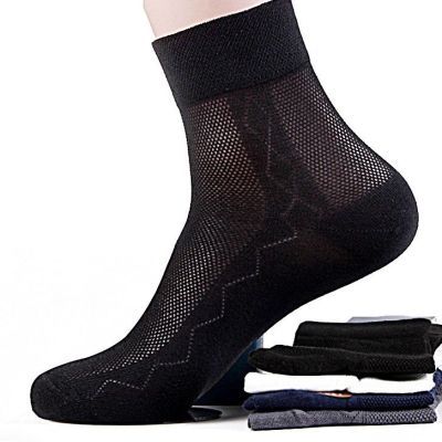 5双10双装 袜子男士夏季超薄纯色商务中筒防臭袜夏网眼短袜春夏季优惠券