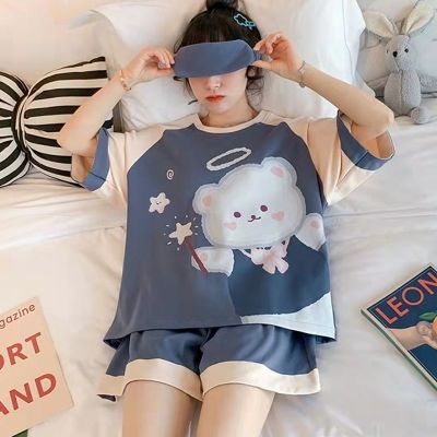 睡衣女夏季睡衣新款韩版可爱卡通爆款夏天外穿学生大码家居服套装优惠券