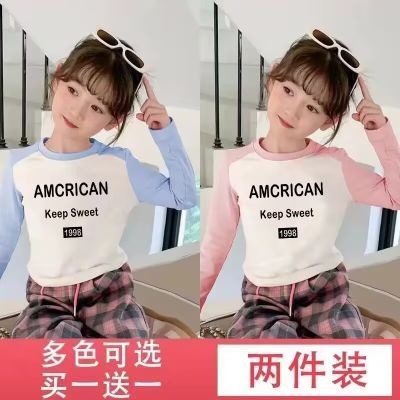 2025德绒女孩气质新款女童打底长袖洋气T恤儿童宝宝短款上衣