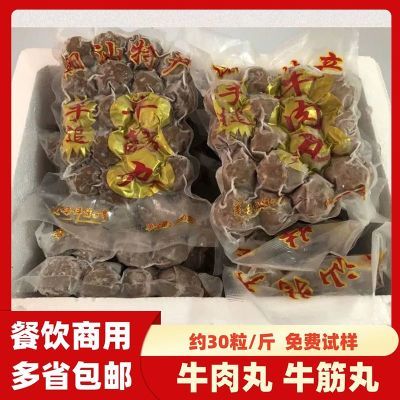 整箱批发潮汕牛肉丸纯手工正宗新鲜牛筋丸火锅烧烤店冷冻食材商用