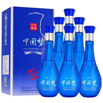 中国梦海蓝之火浓香型52度500ml/6瓶独立包装白酒佳酿整箱洋河镇