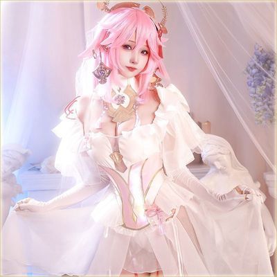 悠窝窝Uwowo原神八重神子同人花嫁cosplay服装女婚纱