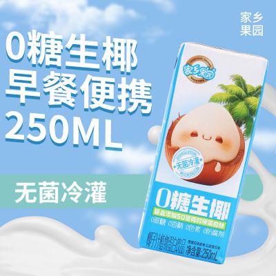 椰子汁0糖生椰添加胶原蛋白肽椰奶椰汁早餐饮品整箱批发250ML10瓶