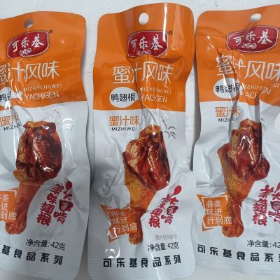 可乐基香辣味蜜汁味奥尔良风味鸭翅根卤味熟食开袋即食休闲零食