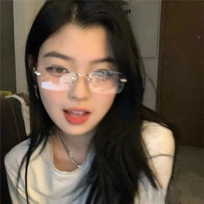 网红御姐无框眼镜度数近视超轻高级感纯欲时尚金丝素颜边框镜架
