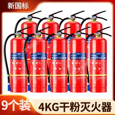 【9个装】国标干粉灭火器4公斤手提式2/3/5/8kg商用家用便携消防