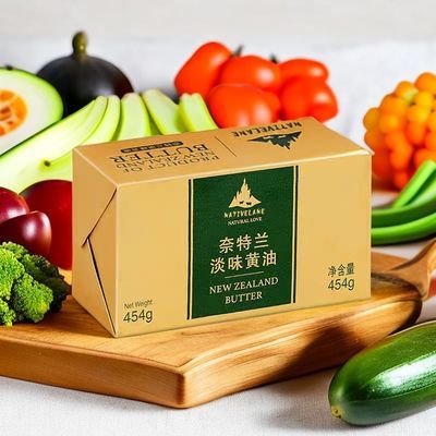 奈特新西兰进口淡味动物454黄油家用牛排饼干面包雪花烘焙原料