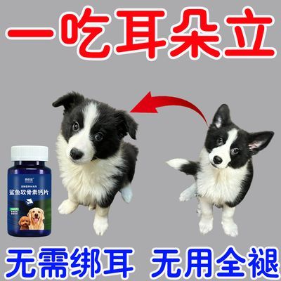 狗狗无需绑耳补钙健骨马犬德牧狼青柯基立耳趴蹄腿专用软骨素钙片