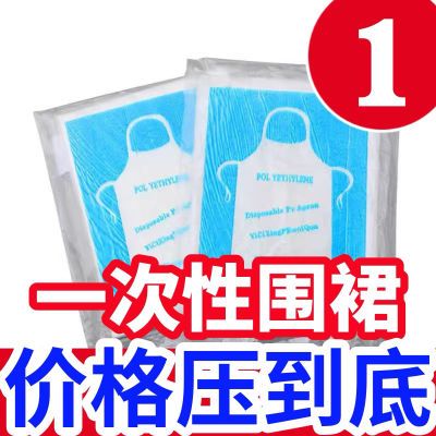 一次性围裙pE薄膜餐饮外卖火锅店吃龙虾家用防油防水特厚透明独