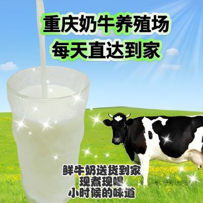 重庆现挤生鲜牛奶现煮现喝小时候的味道初级农副产品500g/1瓶(5瓶