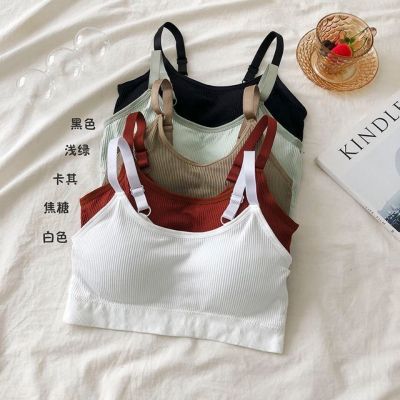 新款裹胸美背内衣女无钢圈运动聚拢无痕背心式抹胸学生吊带文胸垫优惠券