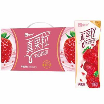 蒙牛真果粒牛奶草莓蓝莓桃果椰果等口味250ml*12盒整箱正品