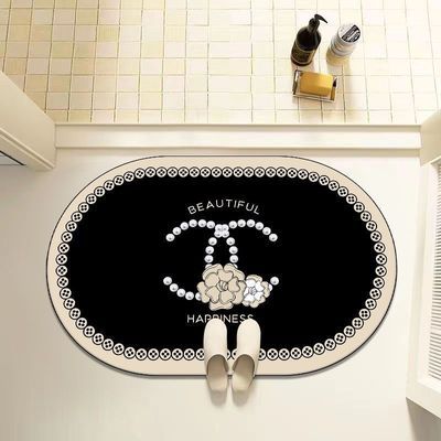 小香风轻奢硅藻泥浴室吸水防滑地垫家用卫生间速干耐磨免洗脚垫
