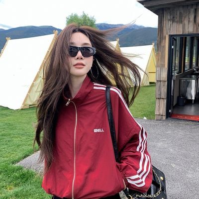 张贝贝ibell新款水洗塔丝隆户外运动外套女休闲百搭宽松长袖