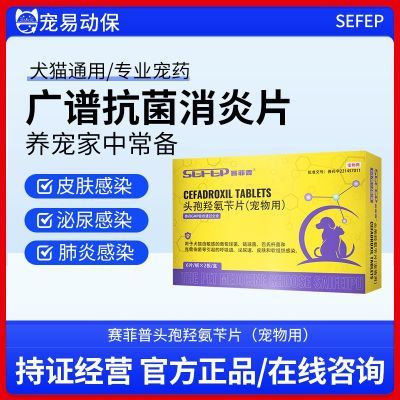 赛菲普头孢氨苄片猫咪口炎犬猫宠物皮肤病感染泌尿脓皮症消炎