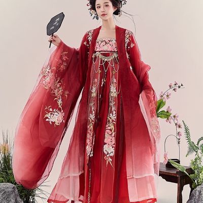 澜山集【清风玉露】原创汉服女齐胸重工绣花大袖衫唐制诃子裙秋款