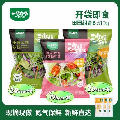 一号农场蔬菜沙拉开袋即食新鲜免洗色拉轻食食材混合菜包3袋