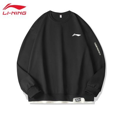 LI-NING/李宁卫衣男女情侣款秋冬季加绒保暖运动上衣宽松大码套头