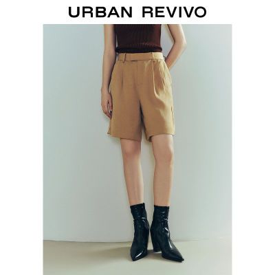 百亿补贴：UR2024夏季新款女装时尚通勤简约百搭压褶薄款短裤UWG640050 79元