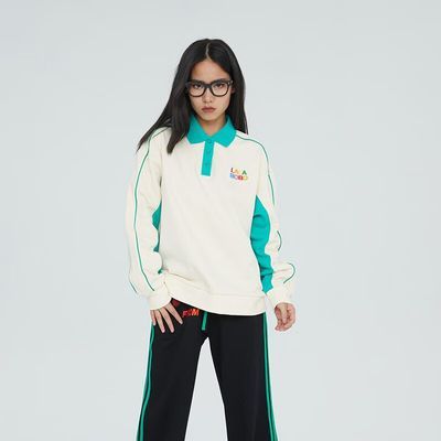 百亿补贴：工服-    拉拉波波春新款时尚休闲卫衣女运动减龄撞色显瘦上衣 290元