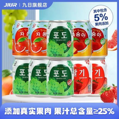 九日果肉果汁饮料238ml大果粒葡萄草莓橙子味 10罐装休闲饮品饮料