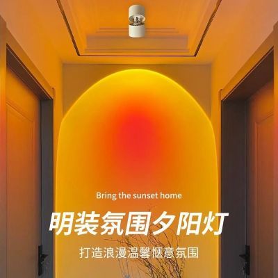 爆款网红夕阳氛围灯玄关楼梯间阳台卧室客厅照画日不落射灯家用