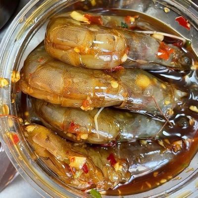 丹东网红生呛大虾开背夹馅大虾泰式无皮虾海虾即食生腌虾醉虾白虾