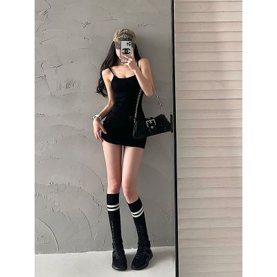 纯欲风基础款紧身显瘦弹力打底内搭吊带连衣裙女小个子包臀短裙子