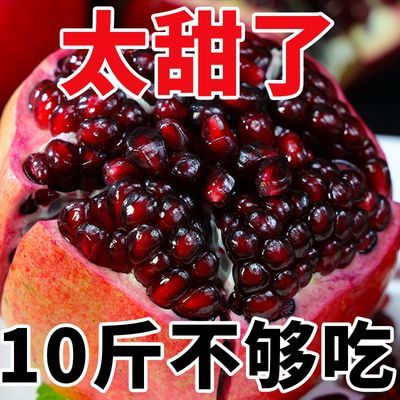 【精品】突尼斯软籽石榴四川会理新鲜水果现摘红心甜石榴10斤孕