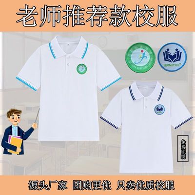 学生校园夏季高初中生男女短袖翻领深浅色上衣百搭新款定制校服