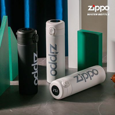 Zippo保温杯智能显温保温杯高颜值316不锈钢便携茶杯学生上课水杯