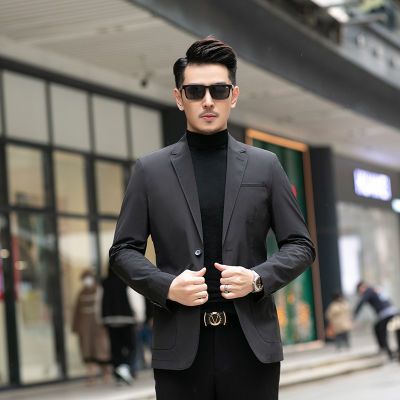 春秋新款男士西装中青年商务休闲西服外套修身单西休闲男装便西男