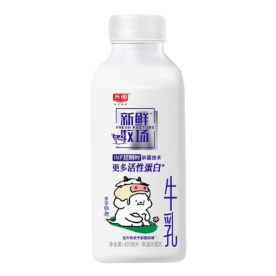 光明新鲜牧场鲜牛奶420ml*5瓶低温牛乳活性蛋白早餐奶