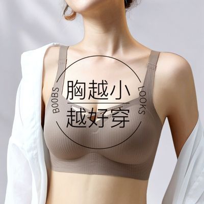 无痕内衣女聚拢小胸显大固定杯无钢圈文胸收副乳上托防下垂平胸罩