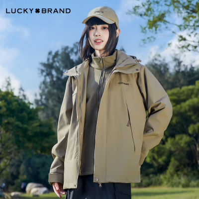 LUCKY BRAND三合一冲锋衣男女情侣同款百搭夹克秋冬款两件套上衣