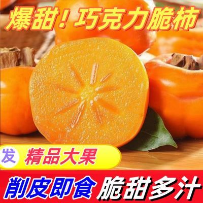 【脆甜】巧克力脆柿子正宗当季新鲜水果脆甜生吃冰糖硬柿整箱批发