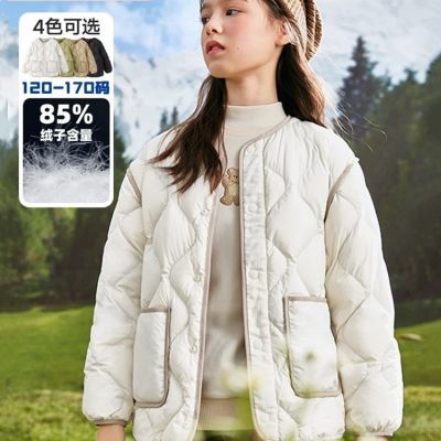 儿童羽绒服男童女童轻薄短款保暖外套2024冬装新款童装中大童