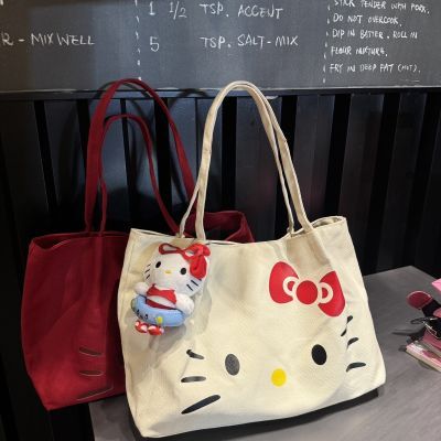 可爱帆布包HelloKitty新款单肩大容量手提卡通托特包包轻便【3天内发货】