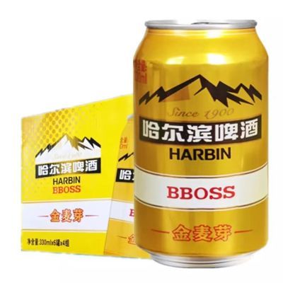 哈尔滨小麦啤酒金麦芽特酿整箱原装易拉罐特酿330ML*24罐