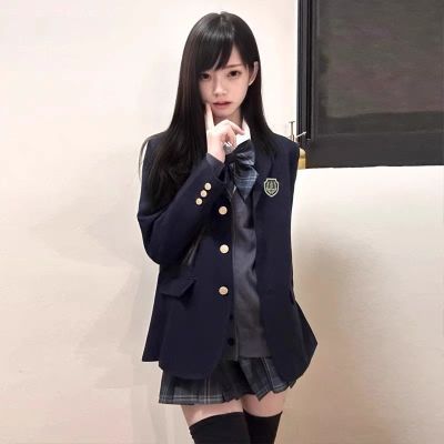 JK制服原创学院三粒西服外套西装上衣送徽章