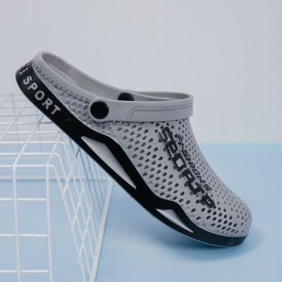 新款男士洞洞鞋透气韩版沙滩男凉鞋两用情侣厚底潮流外穿凉拖鞋凉