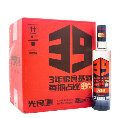 光良酒白酒 52度500ml*12瓶浓香型整箱纯粮酒 京东快