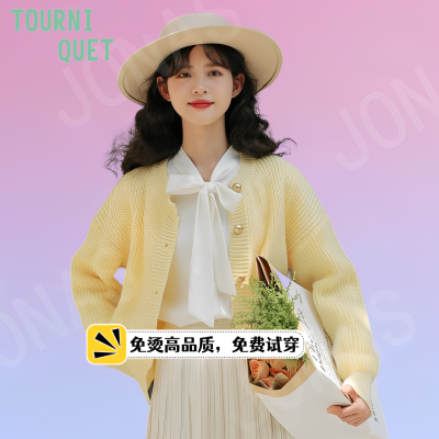 TOURNIQUET白色缎面女士设计感小众职业通勤面试长袖蝴蝶结飘带女