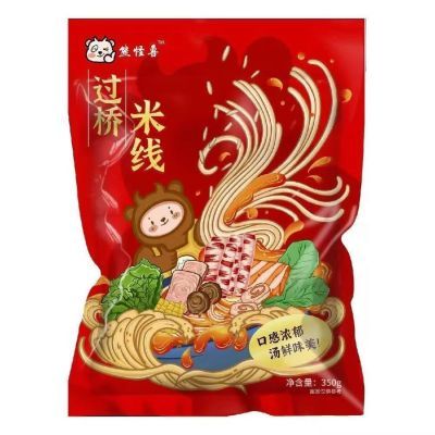 熊怪兽过桥米线纯粮米线350带料东北速食7袋装麻辣无胶米线无