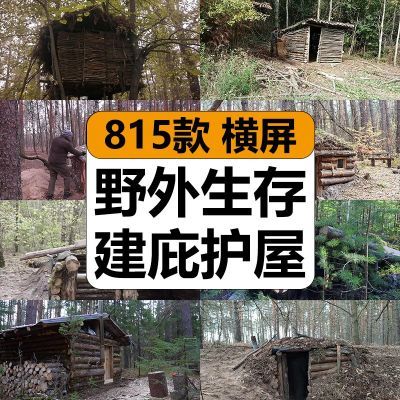 国外荒野生存建造庇护屋极寒露营野餐中视频计划解说高清剪辑素材