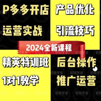 【已更新】2024多多开店运营教程虚拟1对1指导新手入门开网